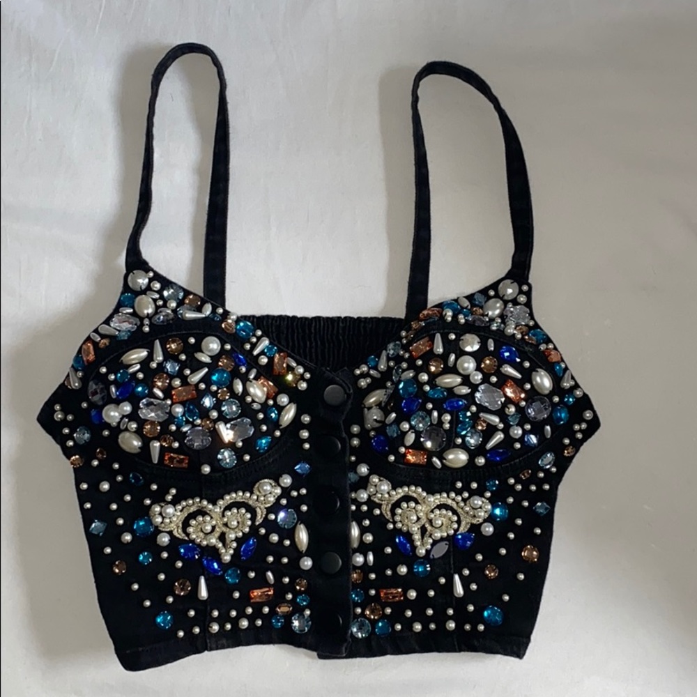 Topshop Denim Bustier